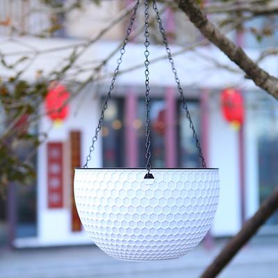 Hanging Planters Self Watering Hanging Baskets Dark Grey For Indoor Outdoor Plants Flower Plant Pots