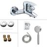 Shower Mixer Bar Valve Wall Mounted Chrome with Handheld Spray, Bottom G1/2 Shower Mixer Tap Round Mixer Bar Wall Mount