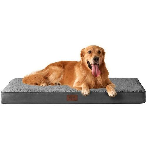 Großes orthopädisches Hundebett Grau - waschbare Schaumstoffmatratze 91x68x7,6 cm Exclusives Angebot