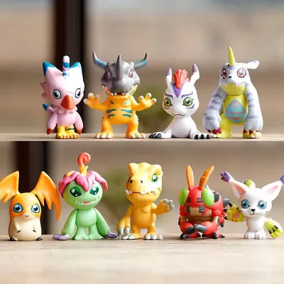 9pcs/Set Digimon Adventure Tailmon Gomamon Patamon Gabumon Tentomon Palmon Piyomon Agumon Anime