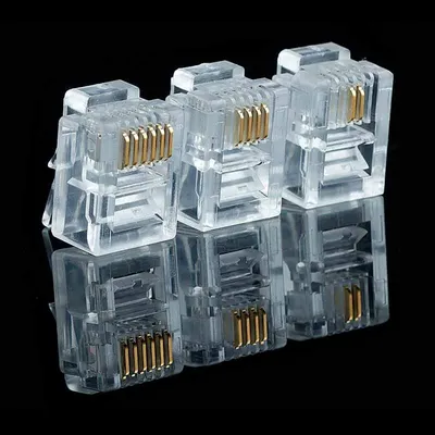 20/50/100PCS/lot RJ11 6P2C 6P4C 6P6C Telephone Internet Modular Plug Jack RJ11 Connector RJ-11