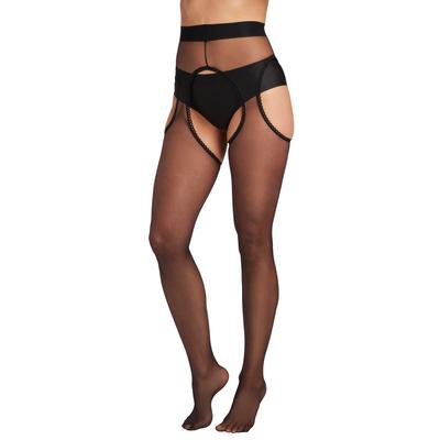 Plus Size Women's Suspender Tights by MeMoi in Bla...