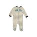 Just One You Made by Carter's Long Sleeve Onesie: Silver Stripes Bottoms - Size 9 Month