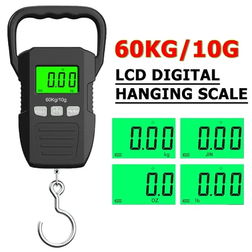 Balance suspendue numérique LCD 60kg/10g, Balance électronique pour bagages, batterie/chargement