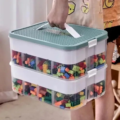 Kinder Baustein Aufbewahrung sbox Kunststoff transparente Aufbewahrung boxen Lego Puzzle Behälter
