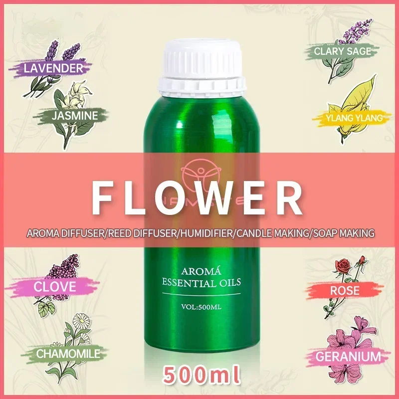 NAMASTE Diffusor Ätherische Öle Blumenkollektion 500ML Duft Parfüm Öl Aroma für Home Hotel Professioneller Lufterfrischer Image
