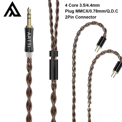 ARTTI A12 HIFI IEMs 4-adriges Kopfhörer-Upgrade-Kabel 3,5/4,4 mm Stecker MMCX/2Pin/Q.D.C-Anschluss Monitor-Kopfhörerkabel