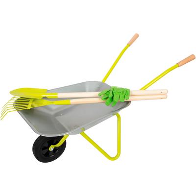 Schubkarre SMALL FOOT, grün, Schubkarren, KinderB:36cm H:50cm T:79cm, Kunststoff, Metall, für Kinder; mit Gartenwerkzeug, B:36cm H:50cm T:79cm