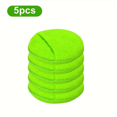 TEMU 5pcs, Microfiber Pocket Towel Sponge Wipe, Car Wax Sponge, Car Vehicle Wax Polish Foam Sponge, Soft Sponge Pad, Scouring Pad, For Car Detailing Clean, Cleaning Supplies, Cleaning Tool Image
