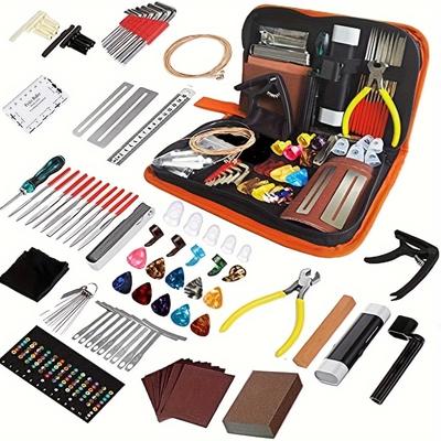 TEMU 99pcs/set Guitar Repair Tool Set, Maintenance And Care Set, Fret Polishing Sandpaper