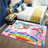 1pc Unicorn Rugs For Girls Bedroom, Pink Hearts Unicorn Rainbow Area Rug, Unicorn Rug For Girls Room Decor Living Room Doormat Mats