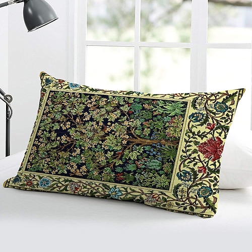 Dekorativer Kissenbezug, 1 Stück, weicher Lendenkissenbezug für Schlafzimmer, Wohnzimmer, Sofa, Couch, Sessel, inspiriert von William Morris Image