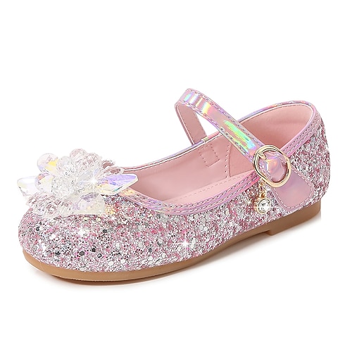 Mädchen Flache Schuhe Flach, Ballerina Schuhe für das Blumenmädchen Prinzessin Schuhe Leder PU Tragbar Gehen Hochzeit Abendschuhe Kleine Kinder (4-7 Jahre) Große Kinder (ab 7 Jahren) Alltag Party Image