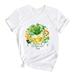 Uuszgmr Boys Girl Easter T Shirts Soft St. Patrick S Day Clover Print Short Sleeve Crew Neck Children S Tops J Size:4-5 Years