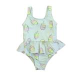 Pre-owned Gap Girls Blue Ice Pops 1-piece Swimsuit size: 3T