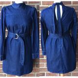 Kate Spade Dresses | Kate Spade High Neck Open Back Long Sleeve Denim Mini Dress Small | Color: Blue | Size: S