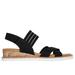 Skechers Women's BOBS Desert Kiss - Shore Enough Sandals | Size 7.5 Wide | Black | Textile | Vegan | Machine Washable