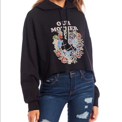 Levi's Tops | Levi’s Black Cropped “Our Mother Earth” Sweatshirt | Color: Black | Size: Various