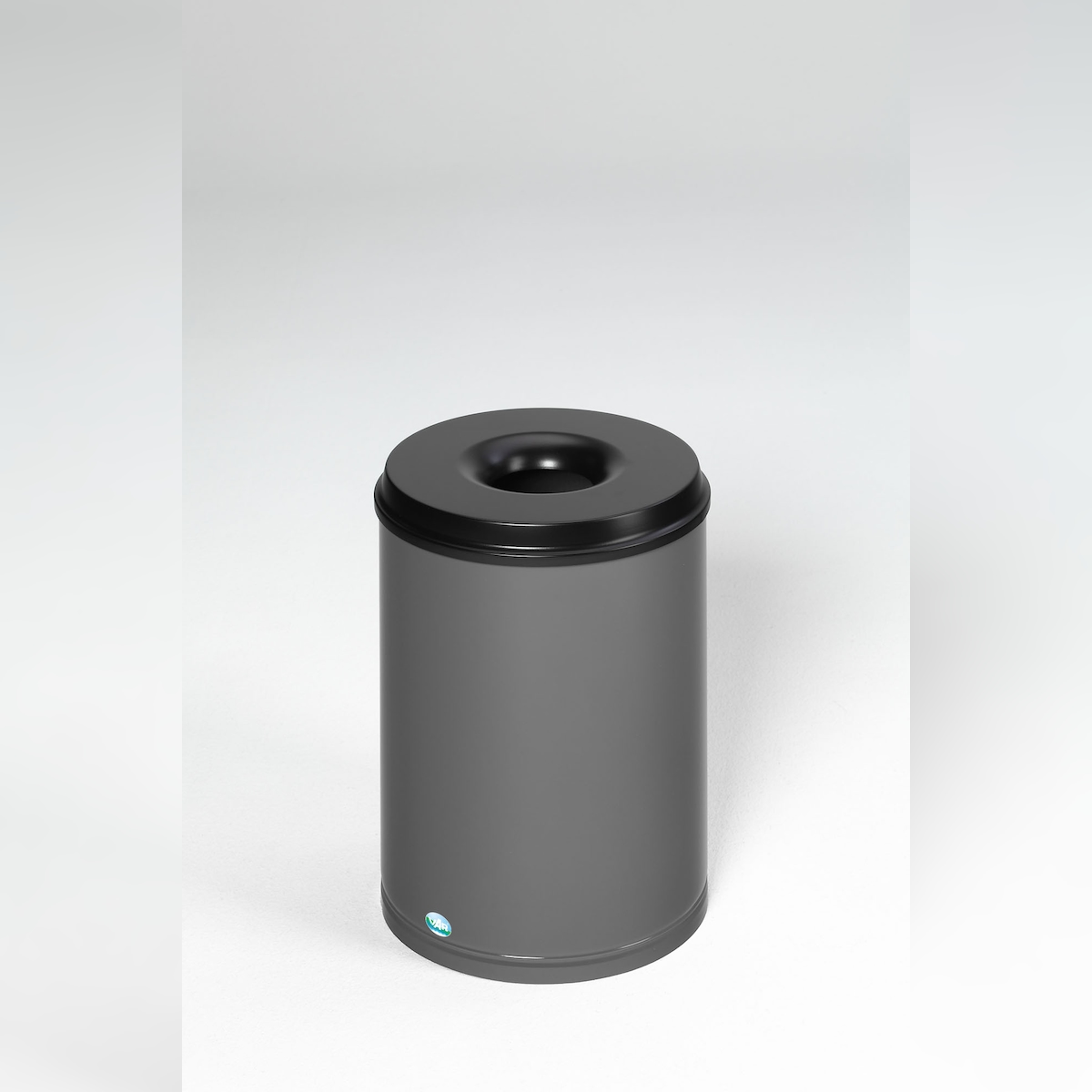 PROREGAL Selbstlöschender Papierkorb | 50 Liter, HxBxT 53x37x37cm | Verzinkter Stahl | Grau | Papiereimer Mülleimer für Papier Image