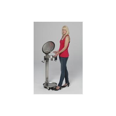 PROREGAL Mobiler Abfallsammler mit Fußpedal & Klemmring | 41cm Einwurföffnung | HxBxT 90x41x60cm | Edelstahl | Mülleimer Abfalleimer Müllkorb Image
