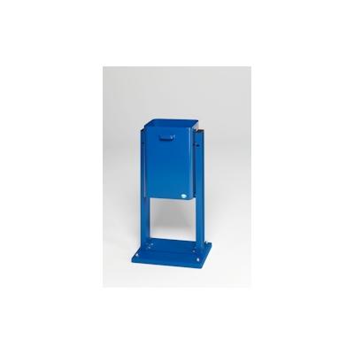 PROREGAL Klassischer eckiger Abfallsammler für Außenbereich | mit Bodenplatte | HxBxT 89x43x31,5cm | Blau | Mülleimer Abfalleimer Müllkorb Image
