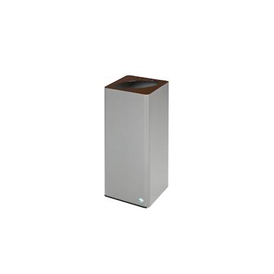 PROREGAL Robuster Wertstoffsammler mit abnehmbarem Deckel | 70 Liter, HxBxT 70x32x32cm | Verzinkter Stahl | Braun | Mülleimer Abfalleimer Müllkorb Image
