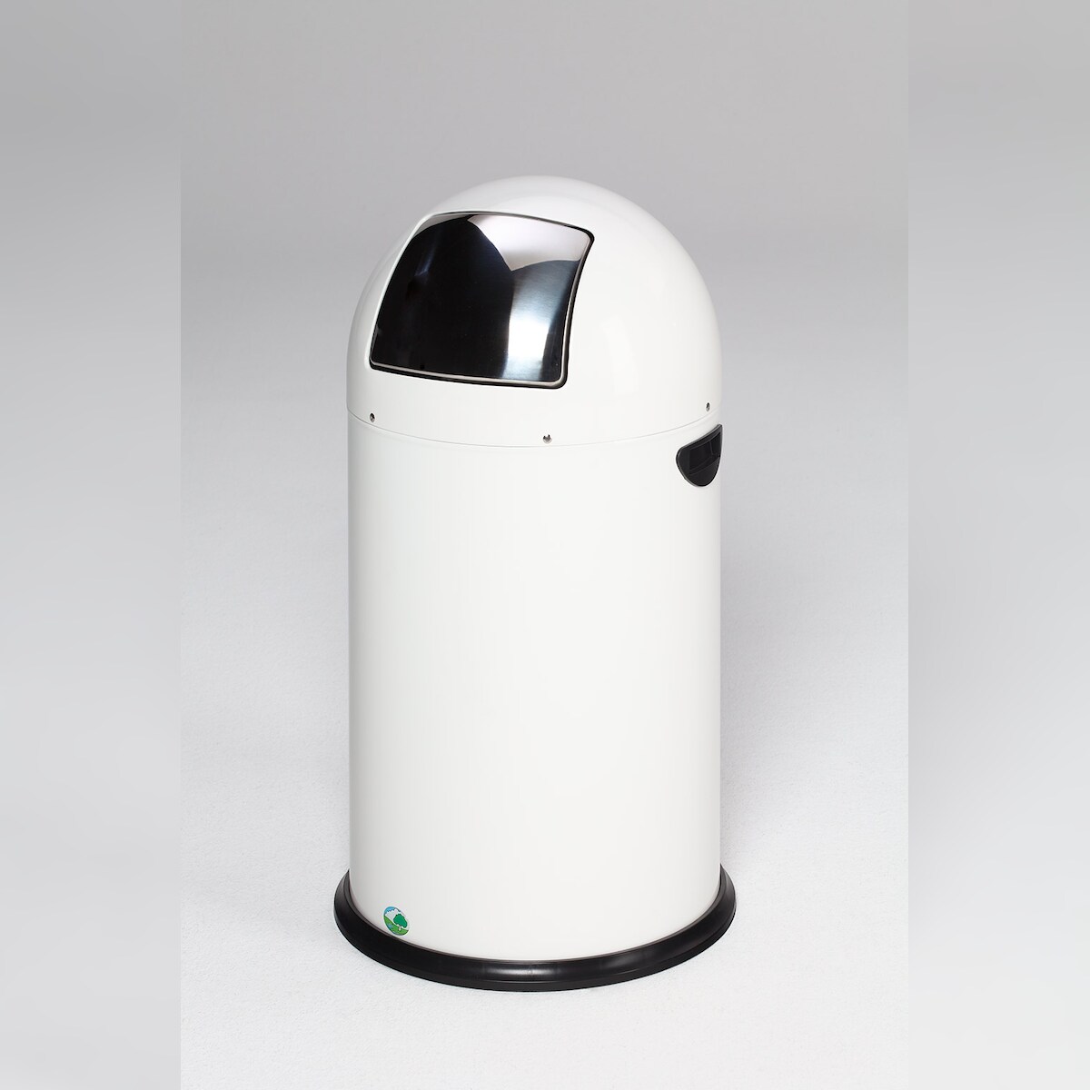 PROREGAL Klassischer Abfallsammler mit Einwurfklappe & Inneneinsatz | 33 Liter, HxBxT 69x42,5x42,5cm | Verzinkter Stahl | Weiß | Mülleimer Abfalleimer Image