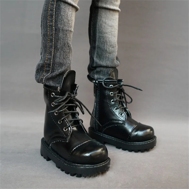 BJD puppe schuhe sind geeignet für 1/3 1/4 MSD DD puppe größe modische persönlichkeit schwarz schnürung militär stiefel puppe zubehör
