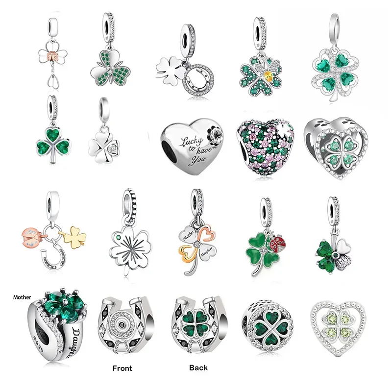 David Jewelry-Bracelet à breloques en argent 925, perle Irish Shamrock, Everver Faith, pour femmes exécutives, bricolage