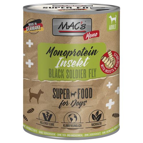 6x750g MAC's Monoprotein Insekten & Superfood Hundefutter nass