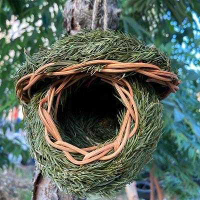 Hand-woven Grass Birdhouse: Perfect For Breeding H...