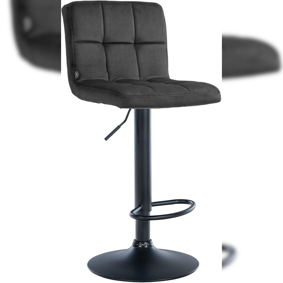 CLP Barhocker Peru Samt dunkelgrau/schwarz Image