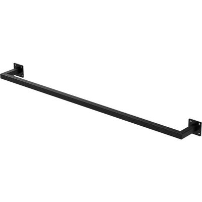 Ml-design - Kleiderstange Rechteck für die Wand, T12cm x B110cm, Schwarz, aus Stahl, rostfrei, Image