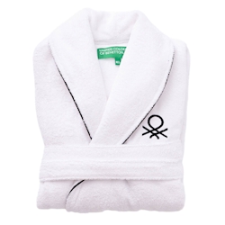Albornoz L/XL 420GSM 100% Baumwolle mit besticktem Logo Weiß Core Benetton Image