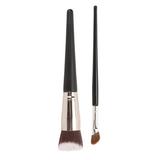 2pcs Angled Flat Concealer Brush Soft Wooden Handle Professional Nose Contour Brush Kit for Makeup tweezers Beauty tools