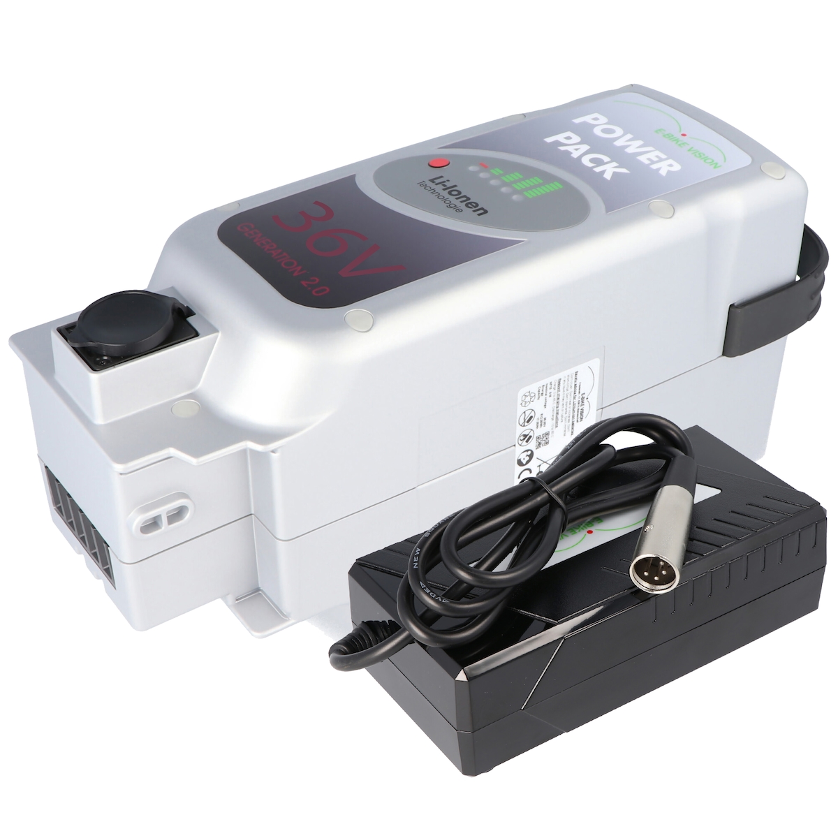 E-Bike Vision E-Bike Akku inklusive Ladegerät 4A für Panasonic Deluxe Antrieb 3,6 Volt 17Ah 612Wh Sitzrohr Image