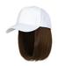 Banzch Straight Short Bob Wig Baseball Wig Baseball Cap Hair Wig Hats With Hair Baseball Cap With Hair Extensions For Women Straight Short Bob Wig