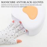 Beastres Nail Art Gloves For Gel Nail Lamp Protective Gloves For Gloves Nail Skin Care Fingerless Gloves To Hands Home Outdoor Use White