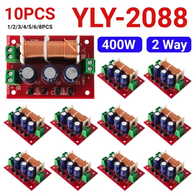YLY-2088 400W Speaker Frequency Divider Adjustable 2 Way Crossover Filters 1 Unit Audio Speaker