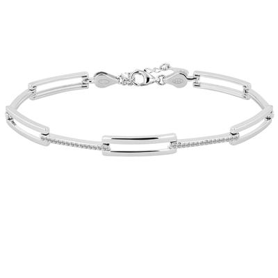 Armband ADELIA´S "Damen Armband aus 925 Silber mit Zirkonia 18+3 cm", silber, Armbänder, Damen, 18 + 3