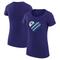 Women's G-III 4Her by Carl Banks Purple Charlotte Hornets Heart T-Shirt