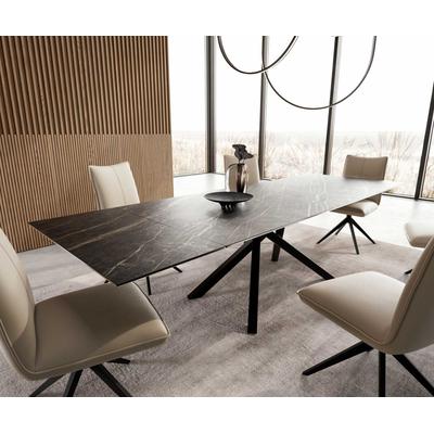DELIFE Esstisch Edge 200-300x100 Keramik Laminam®Noir Desir Braun Kreuzgestell Rechteck Schwarz ausziehbar, Esstische Image