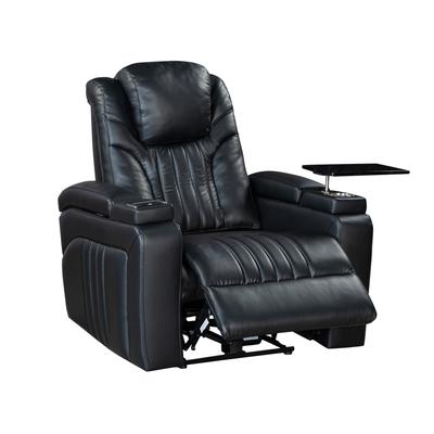 Power Home Theater Recliner with Power Adjustable Headrest, Wireless Charging, Storage Arms, Cup Holder and Swivel Tray Table