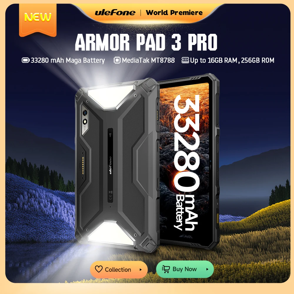 【Weltpremiere】Ulefone Armor Pad 3 Pro Rugged Tablet 33280 mAh MediaTek MT8788 16 GB RAM(8+8) 256 GB ROM 50 MP 10,36 Zoll 2K Android Image