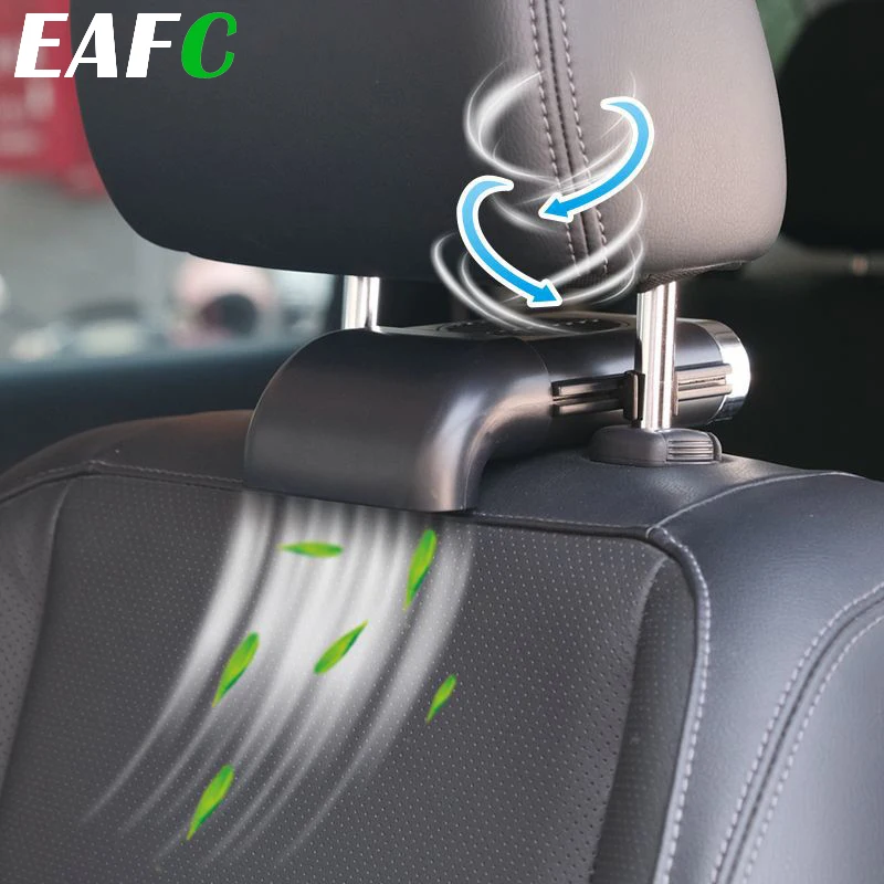 EAFC Mini-USB-Lüfter für die Rückseite des Autositzes, faltbar, leiser Lüfter, 3 Geschwindigkeiten, verstellbar, universeller Autokühler, Luftkühlung, Auto-Rücksitz, Auto Image