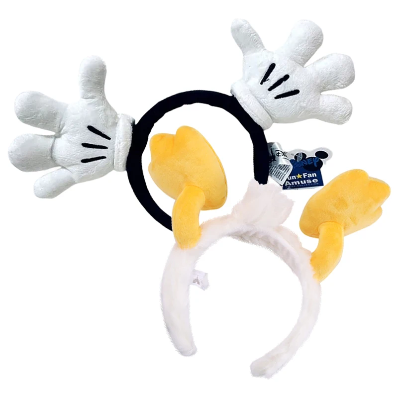 Disney Mickey Hand Stirnband Hairhoop Donald Duck Fuß Cartoon Classic Disneyland Plüsch Mickey Mouse Stirnband Frauen Kopfbedeckung Image