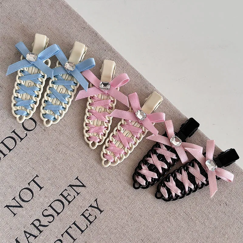 Ballett Band Nahtlose Haarnadel Seite Pony Clip Nahtlose Haarnadel Weibliche Schleife Top Clip Nahtlose Clip Kopfschmuck Image