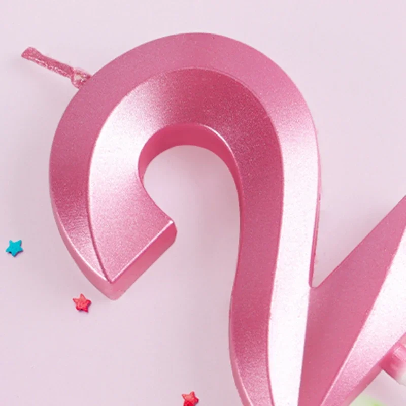 1Pcs Pink Green Happy Birthday Number Cake Candles 0 1 2 3 4 5 6 7 8 9 Cake Topper Kids Girls Boys Bar Baby Party Supplies Decor Image