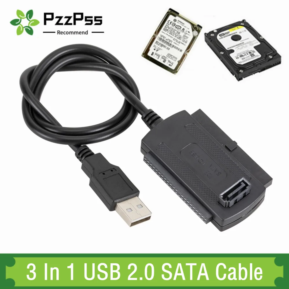 Pzzpss 3 in 1 usb 2,0 ide sata 5,25 s-ata 2,5 3,5 Zoll Festplatten-Festplatten-Adapter kabel für PC-Laptop-Konverter Image
