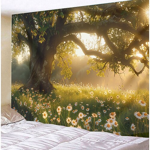 Landschaft Baum des Lebens hängen Wandteppich Wandkunst große Wandteppich Wandbild Dekor Fotografie Hintergrund Decke Vorhang Haus Schlafzimmer Wohnzimmer Dekoration Wandtuch XXL Natur Image